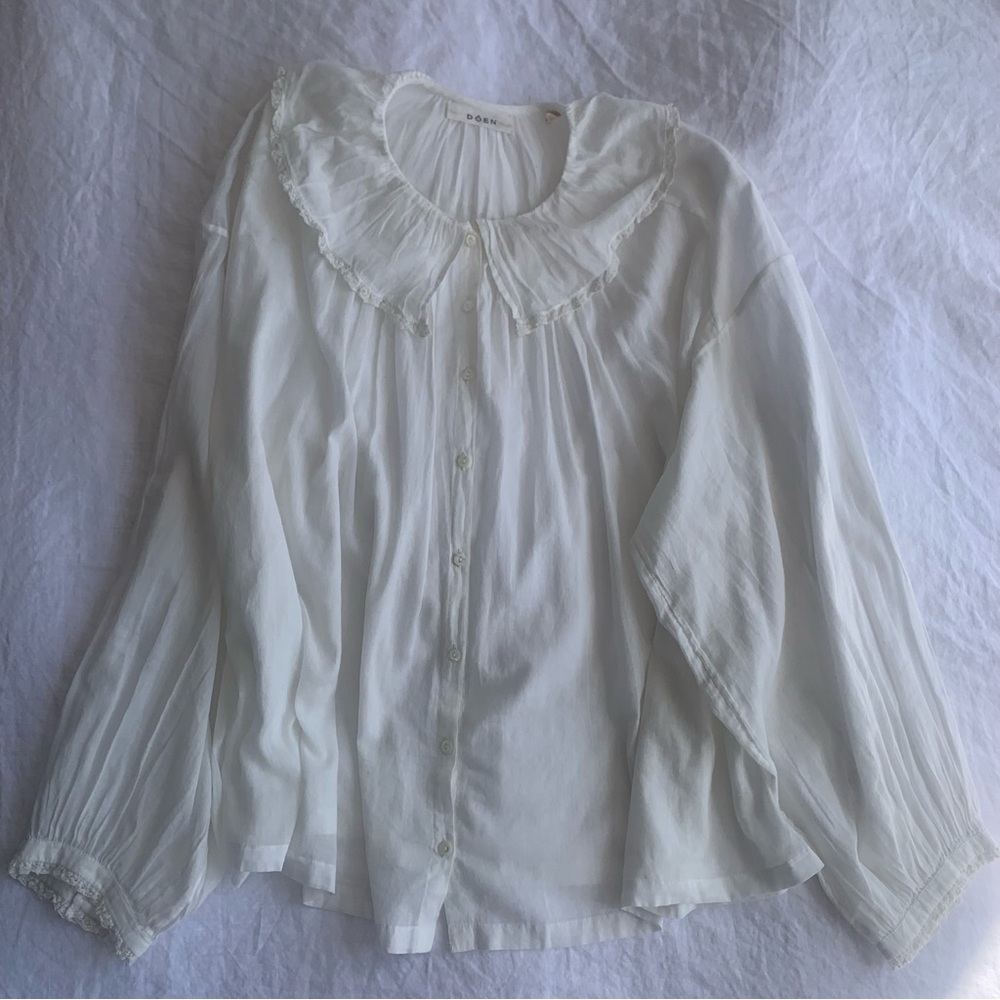 Doen White Ruffled Blouse - Picture 8 of 11